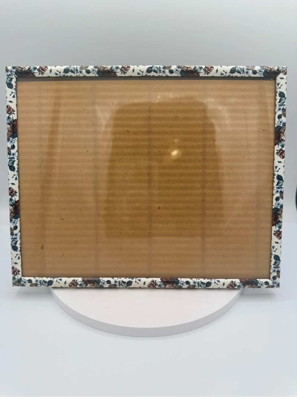 Floral Pattern White and Blue Accent Photo Frame - Intercraft 8x10
